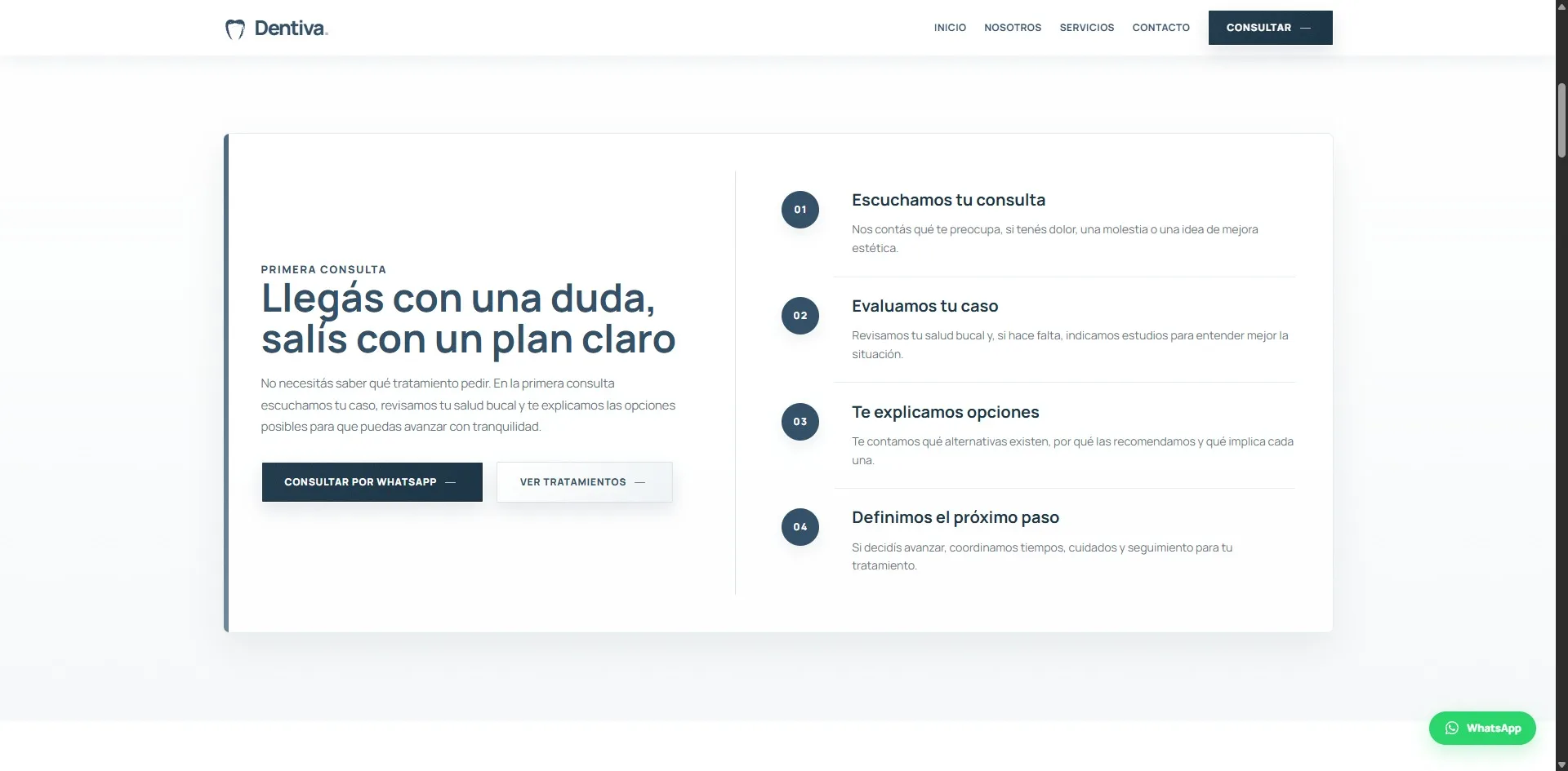 Primera consulta de Dentiva